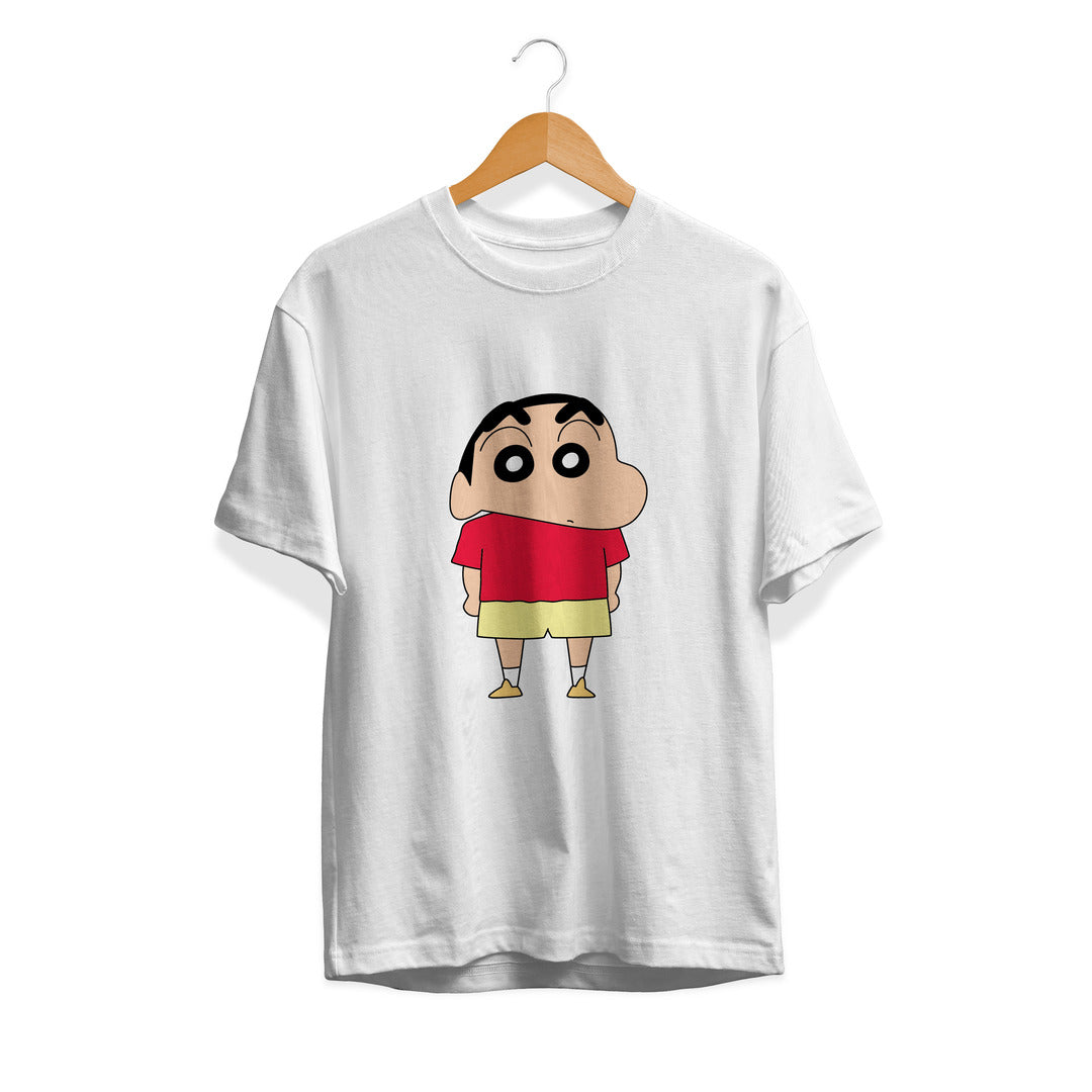 Shinchan Unisex Half Sleeve T-Shirt — White