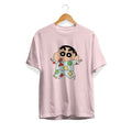 Shinchan In Night Suite Unisex Half Sleeve T-Shirt — Light Pink