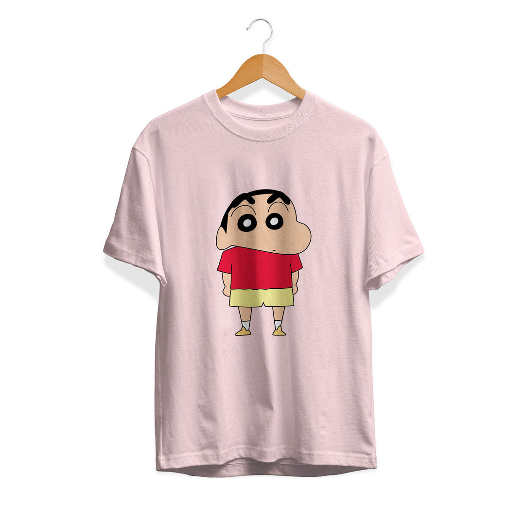 Shinchan Unisex Half Sleeve T-Shirt — Light Pink