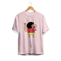 Shinchan Loves You Unisex Half Sleeve T-Shirt — Light Pink