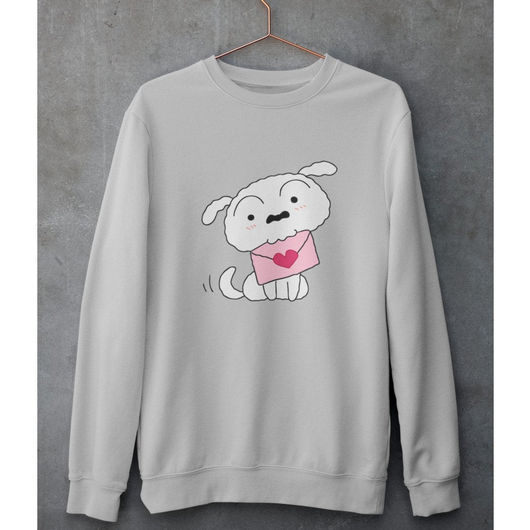 Shiro With Letter Unisex Sweatshirt — Grey