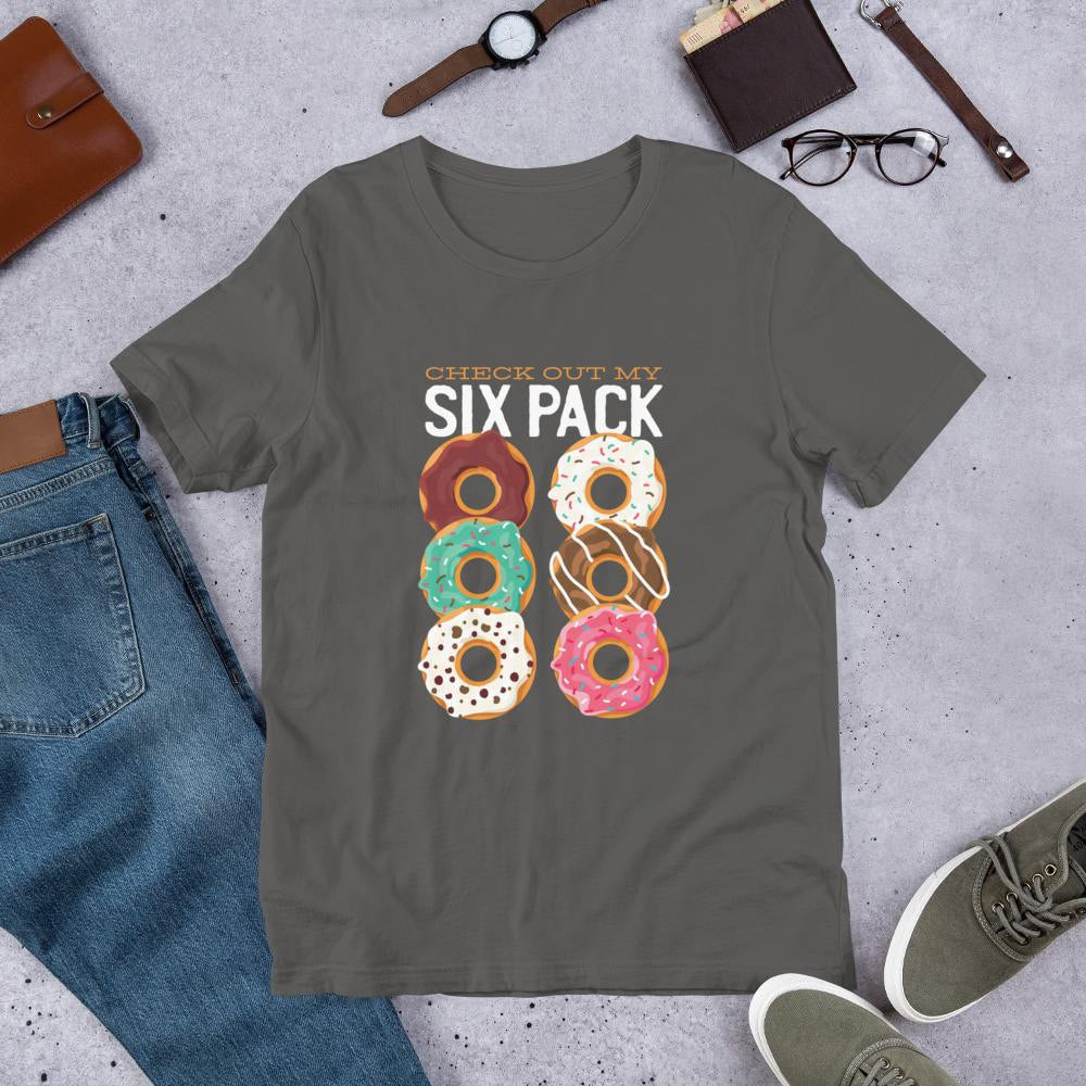 Donut Six Pack Half Sleeve T-Shirt — Charcoal