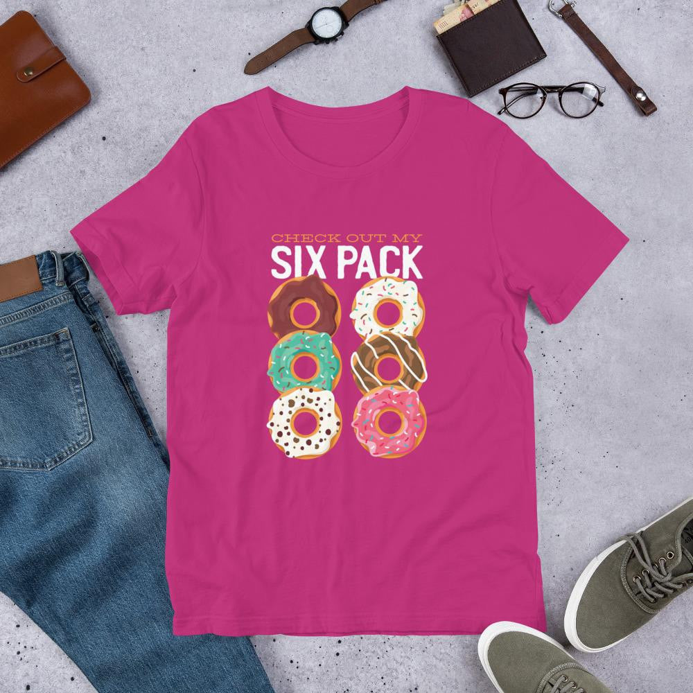 Donut Six Pack Half Sleeve T-Shirt — Pink