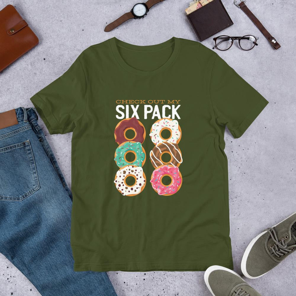 Donut Six Pack Half Sleeve T-Shirt — Olive