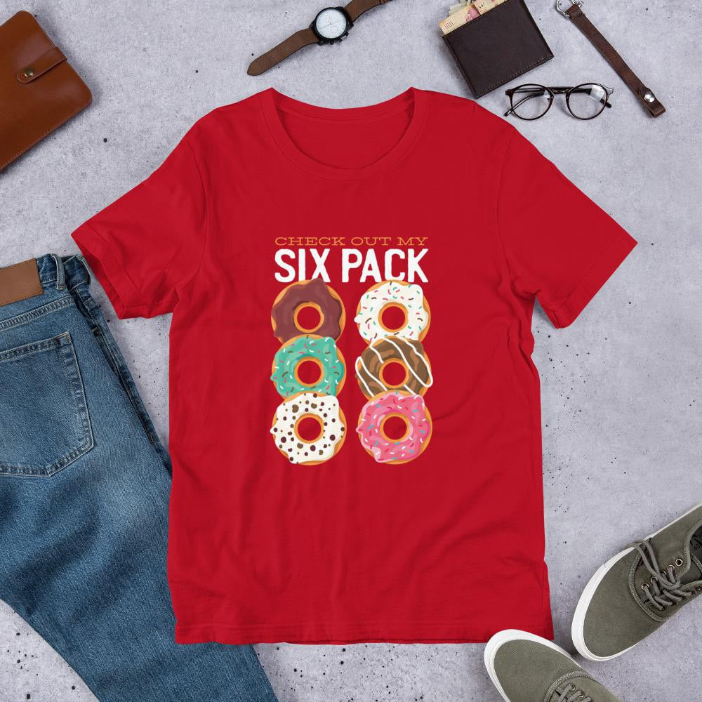 Donut Six Pack Half Sleeve T-Shirt — Red