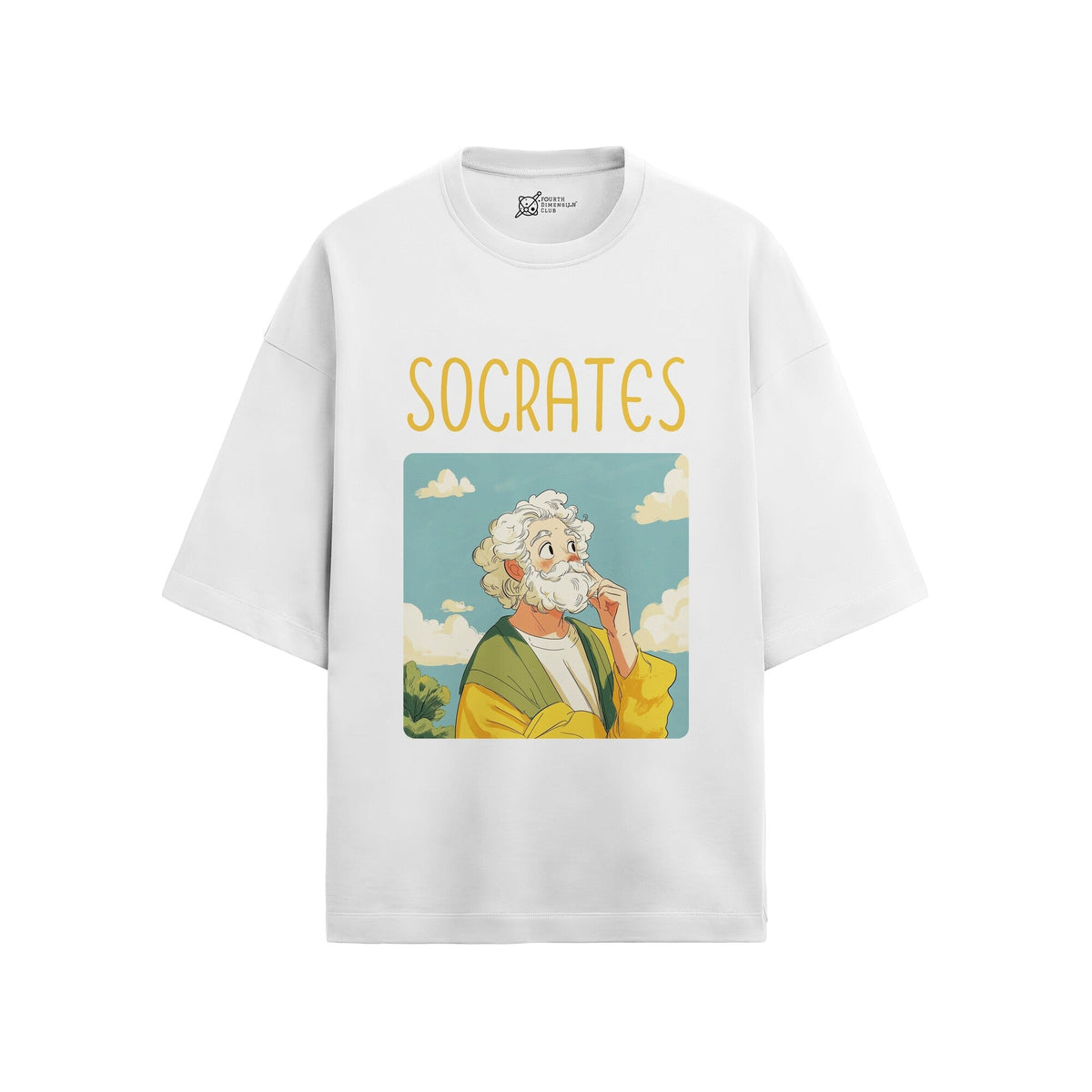 Socrates Oversized French Terry T-Shirt — white-1