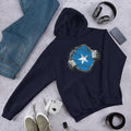 Somalia Flag Unisex Hooded Sweatshirt — Navy