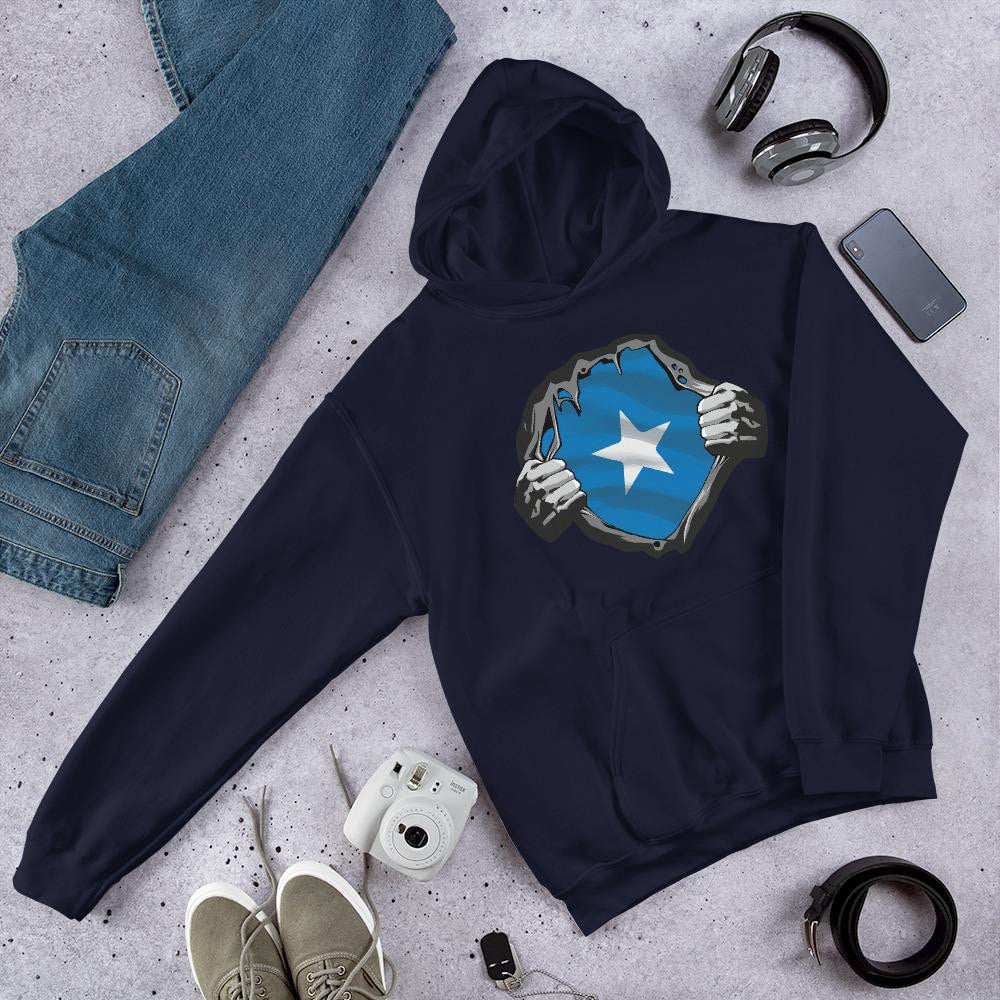 Somalia Flag Unisex Hooded Sweatshirt — Navy