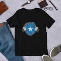 Somalia Flag Half Sleeve T-Shirt — Black