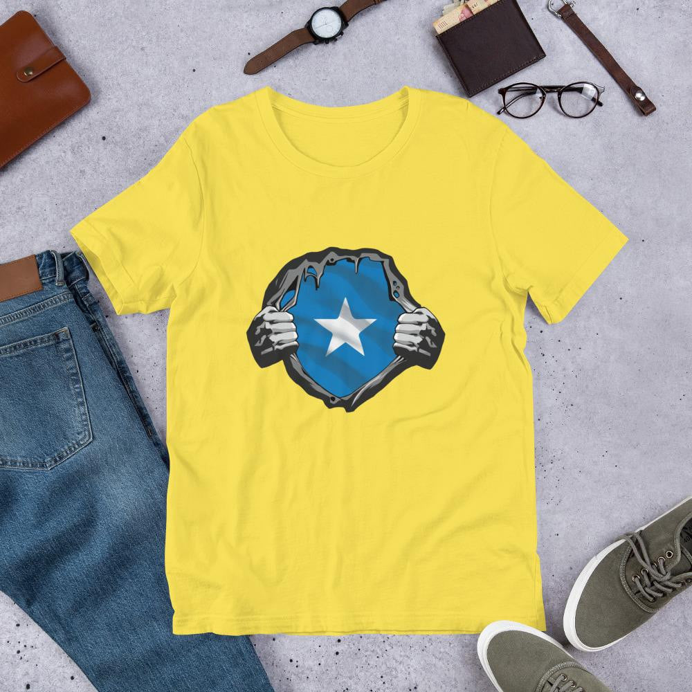 Somalia Flag Half Sleeve T-Shirt — Yellow