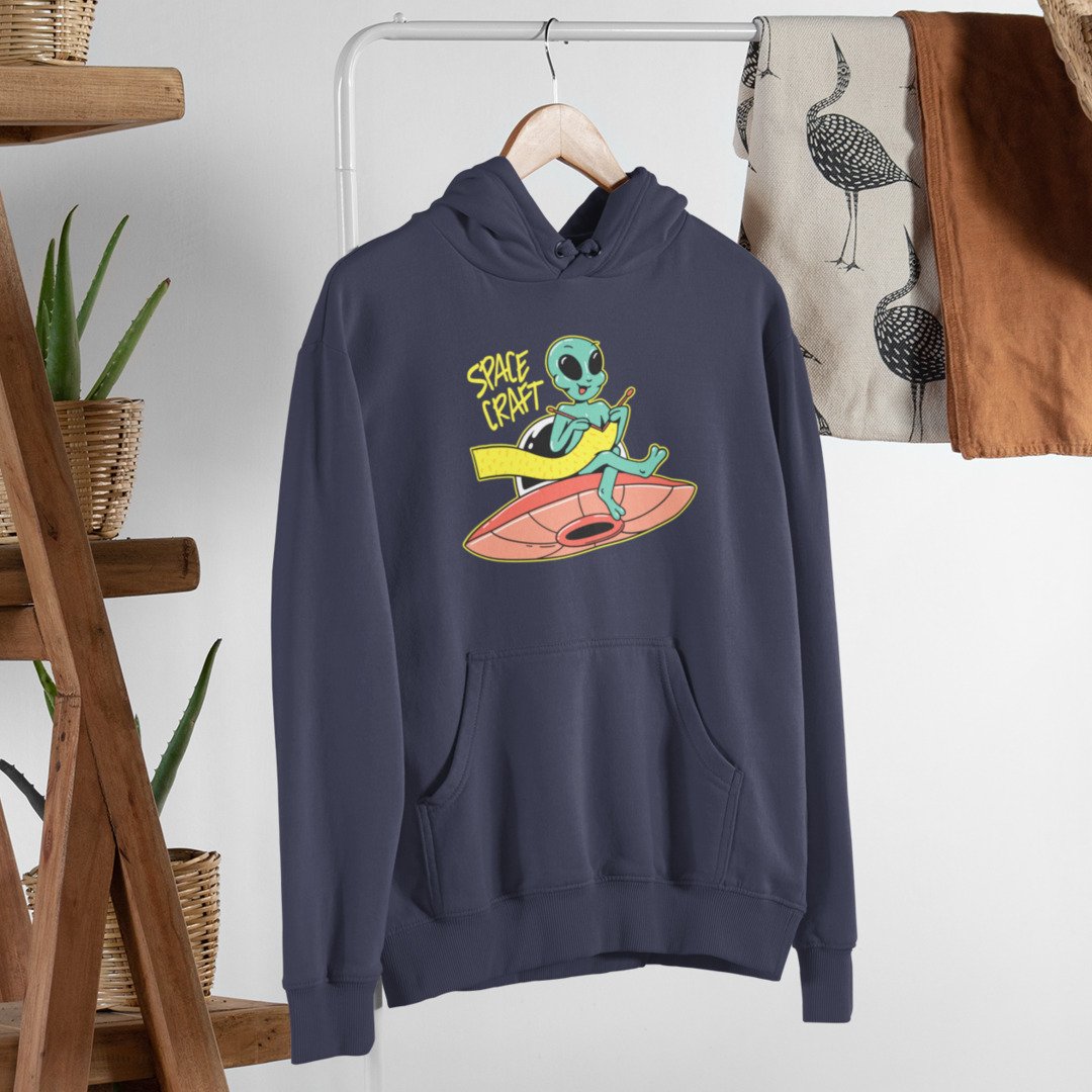 Space Craft Unisex Hooded Sweatshirt — Navy
