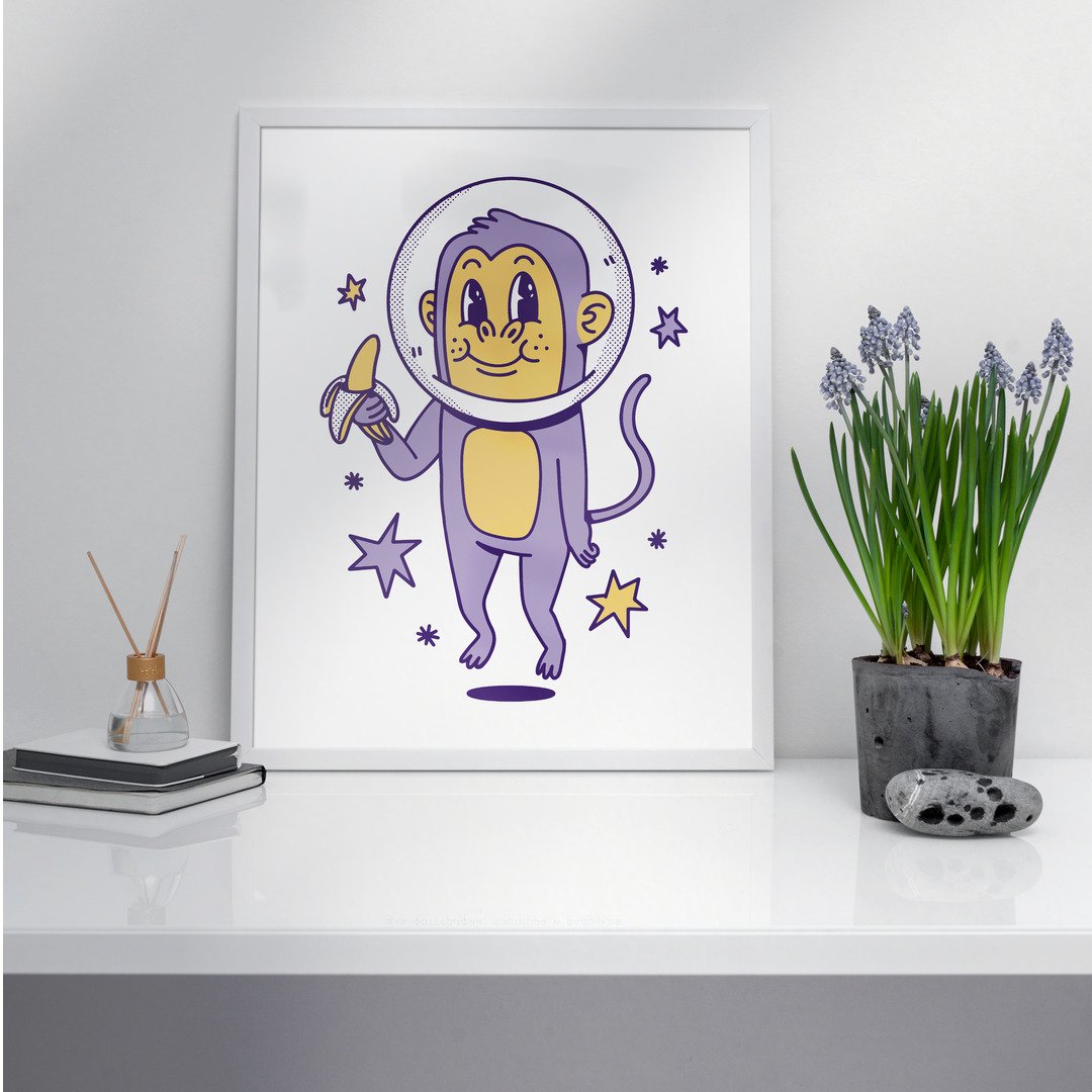 Space Monkey framed poster – Fourth Dimension Club