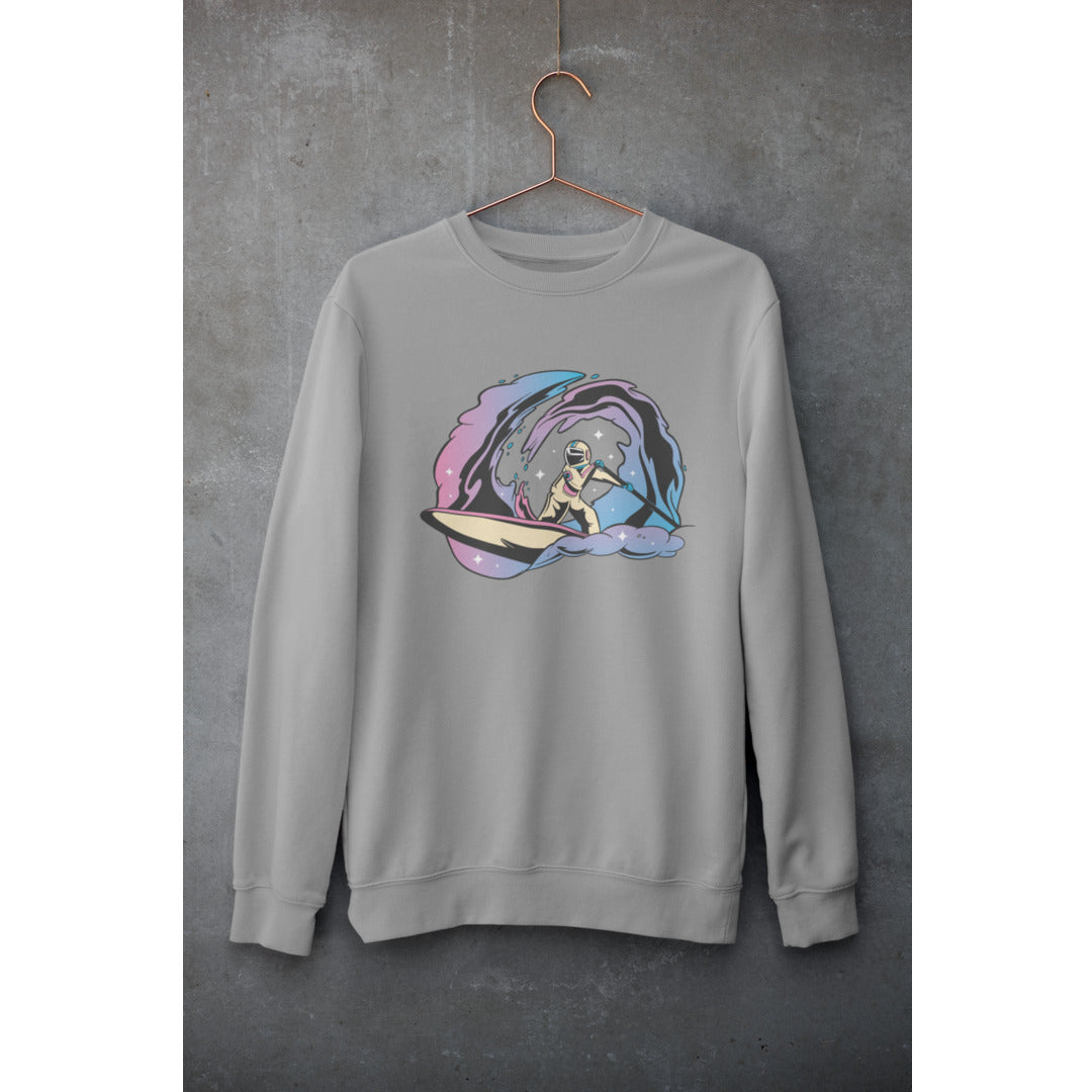 Space Paddleboarding Unisex Sweatshirt — Grey