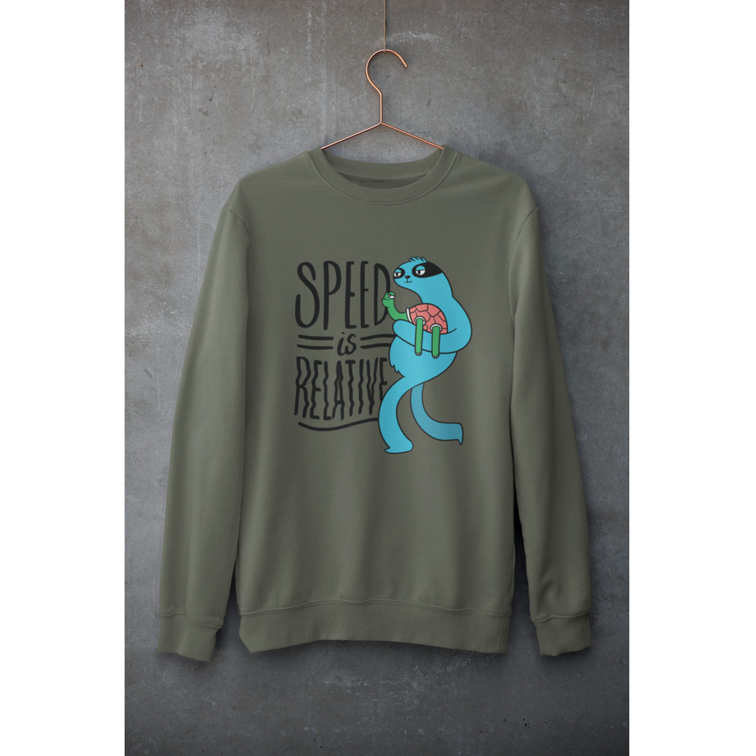 Speed Is Relative Unisex Sweatshirt — Olive