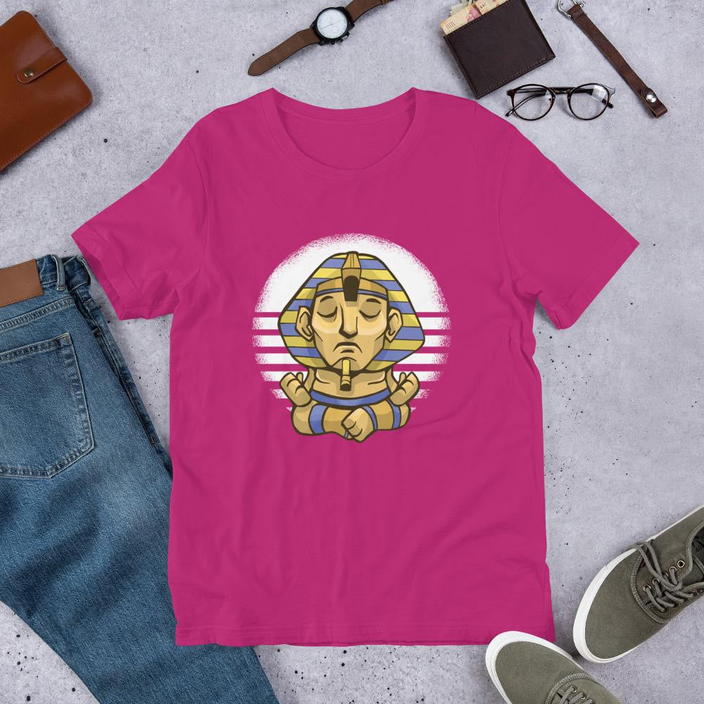 Sphynx Yoga Half Sleeve T-Shirt — Pink