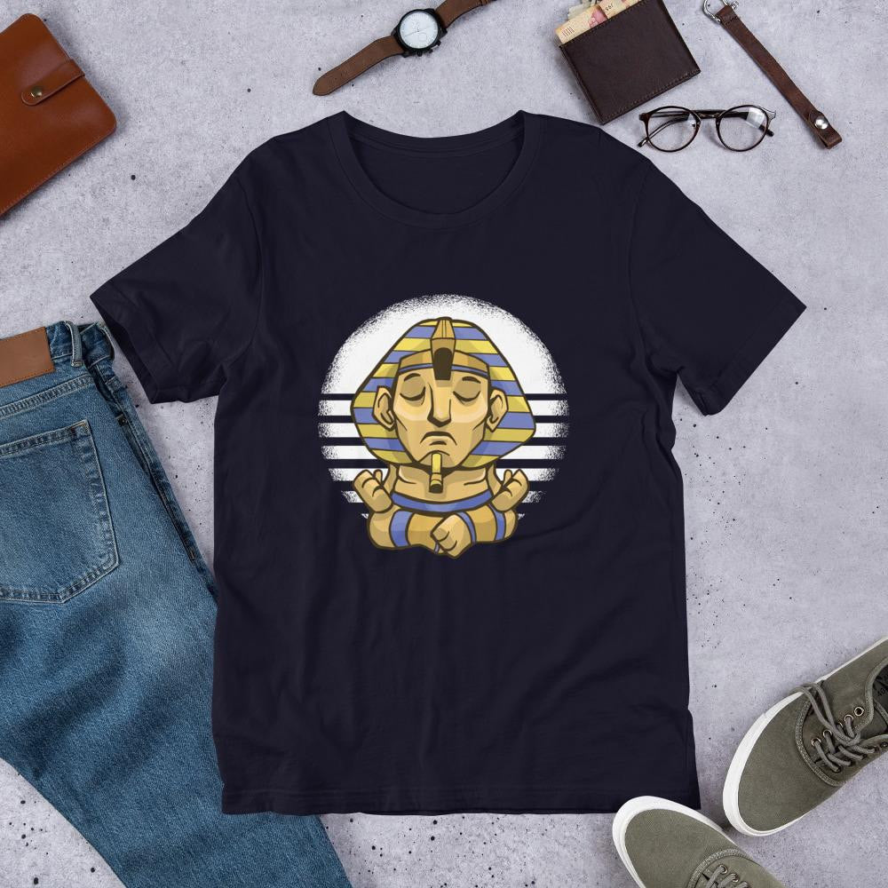 Sphynx Yoga Half Sleeve T-Shirt — Navy