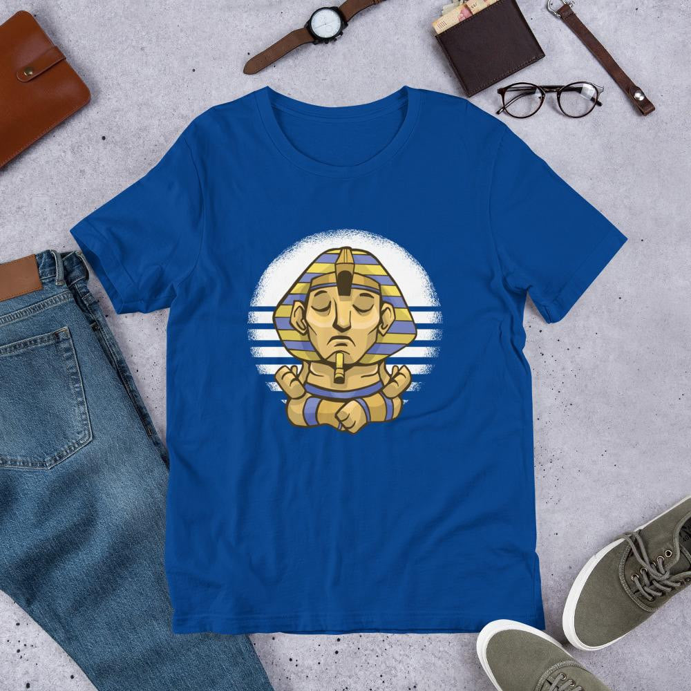 Sphynx Yoga Half Sleeve T-Shirt — Blue