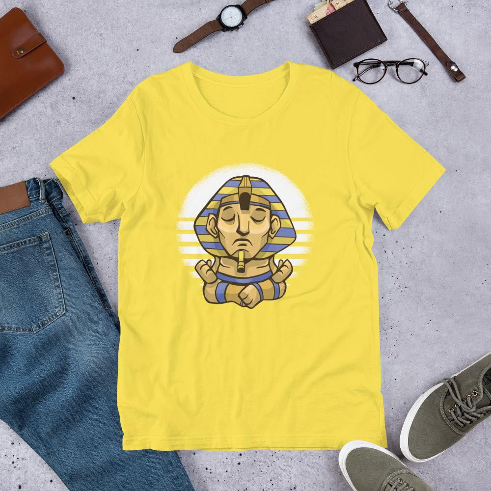 Sphynx Yoga Half Sleeve T-Shirt — Yellow