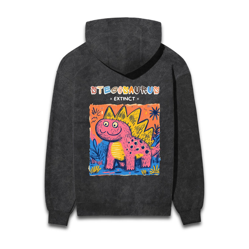 Stegosaurus Acid Wash Hooded Sweatshirts #AncientArchives