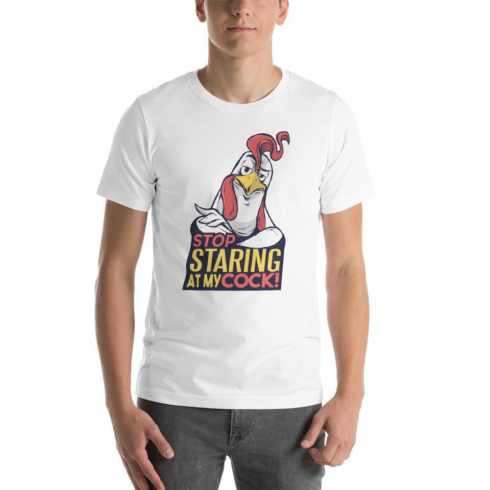 Stop Staring Half Sleeve T-Shirt — White (2)