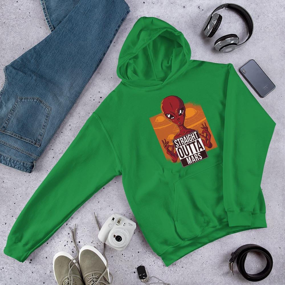 Straight outta Mars Unisex Hooded Sweatshirt — Green