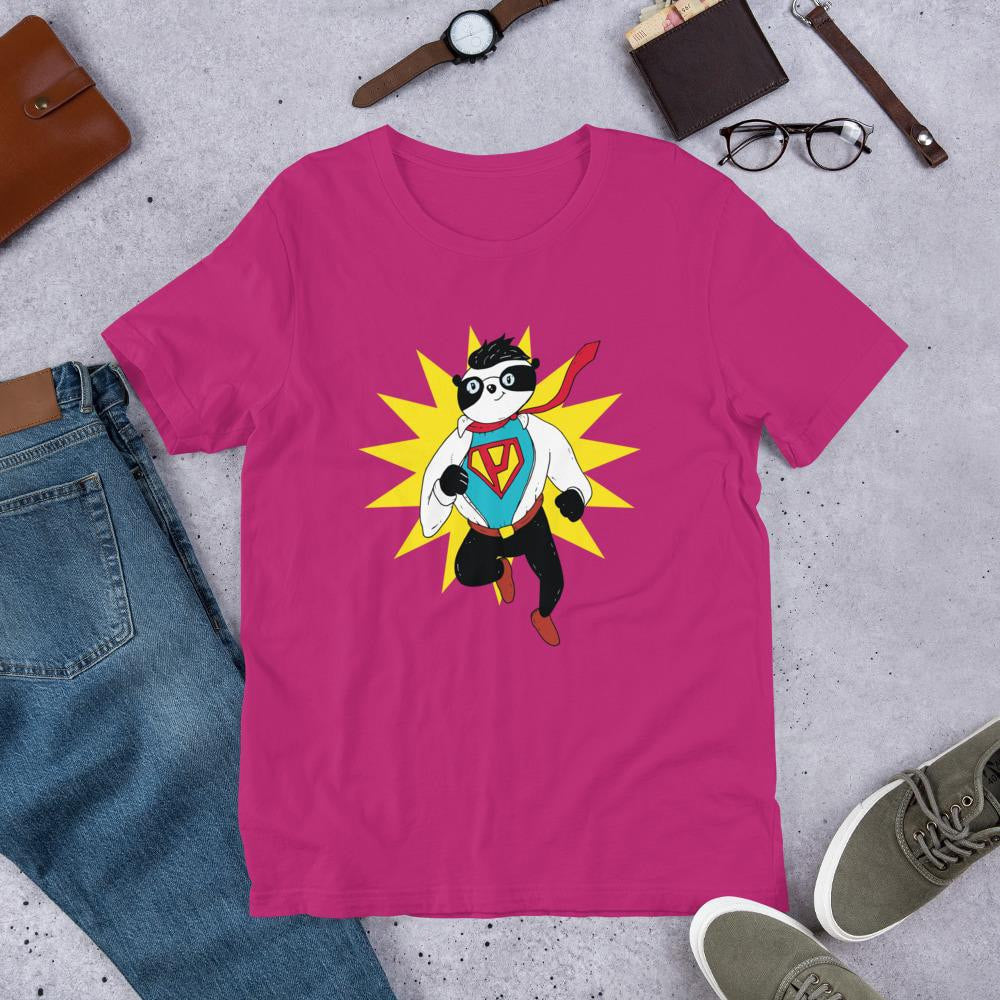 Super Panda Half Sleeve T-Shirt — Pink