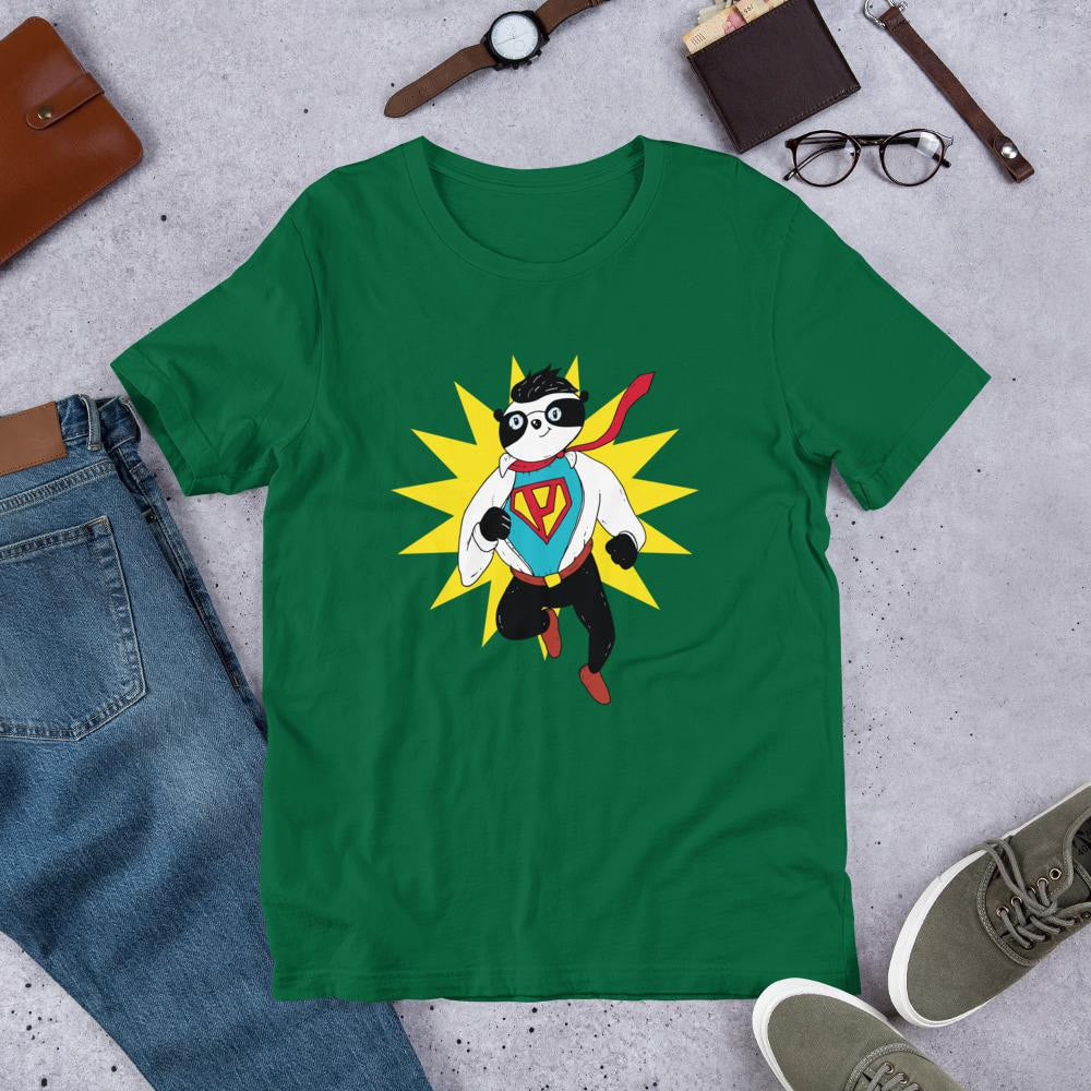 Super Panda Half Sleeve T-Shirt — Green