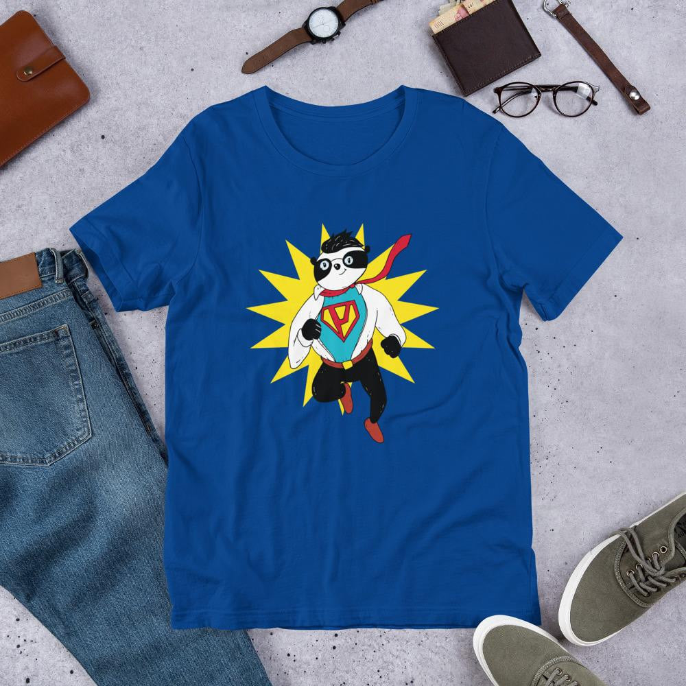 Super Panda Half Sleeve T-Shirt — Blue