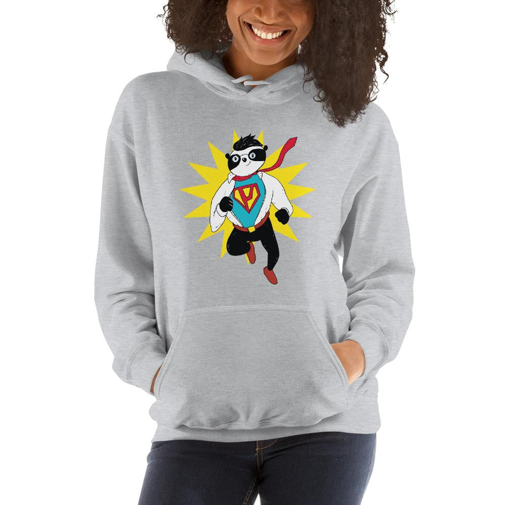 Super Panda Unisex Hooded Sweatshirt — detail view 3