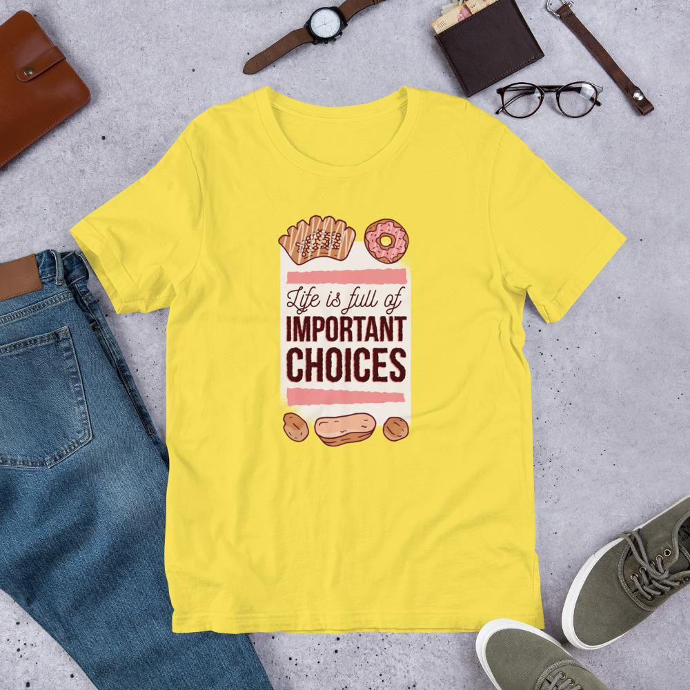 Sweet Choices Half Sleeve T-Shirt — Yellow