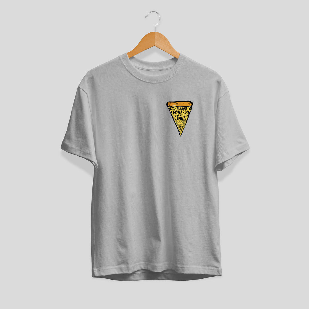 Pizza Slice Unisex Half Sleeve T-Shirt — Grey