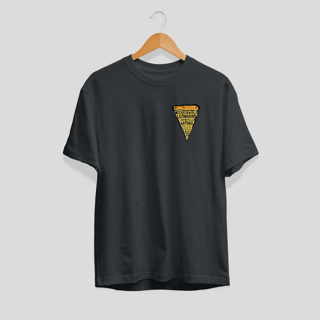 Pizza Slice Unisex Half Sleeve T-Shirt — Steel grey