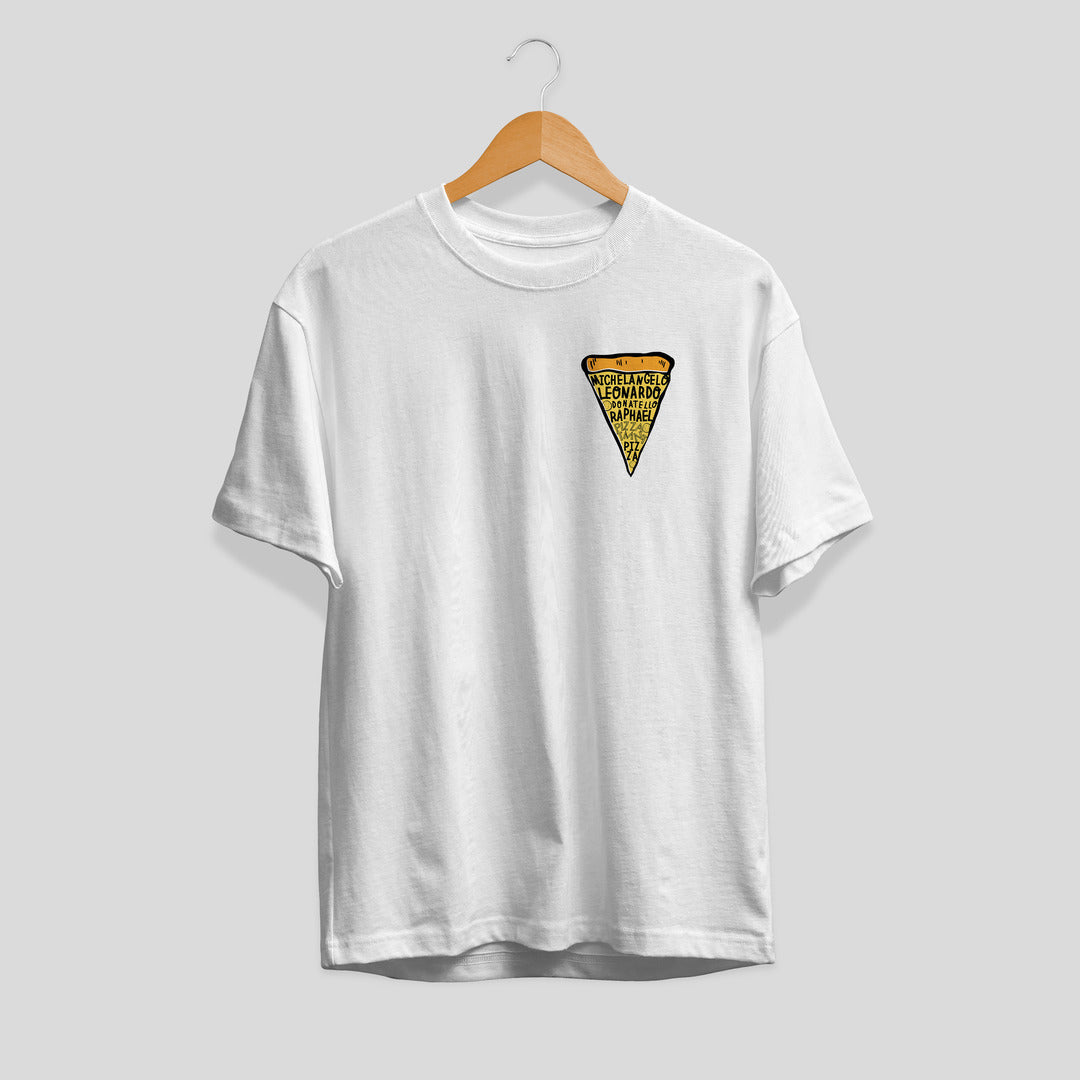 Pizza Slice Unisex Half Sleeve T-Shirt — White