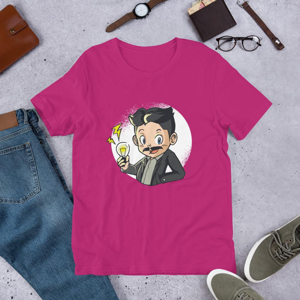 Tesla Kid Half Sleeve T-Shirt — Pink