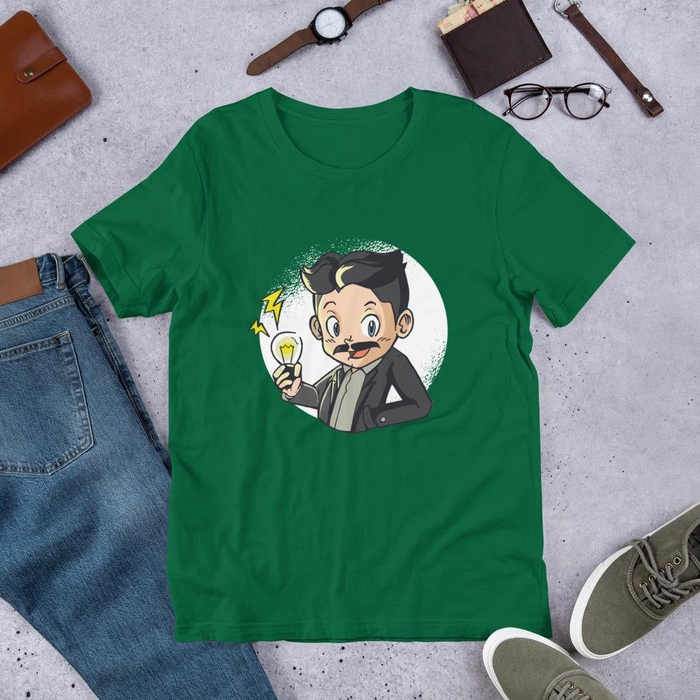 Tesla Kid Half Sleeve T-Shirt — Green