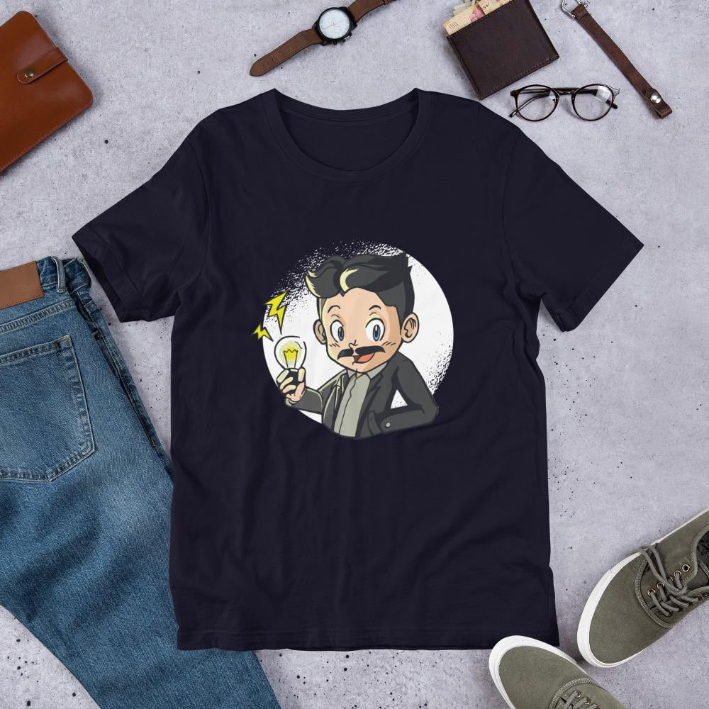Tesla Kid Half Sleeve T-Shirt — Navy