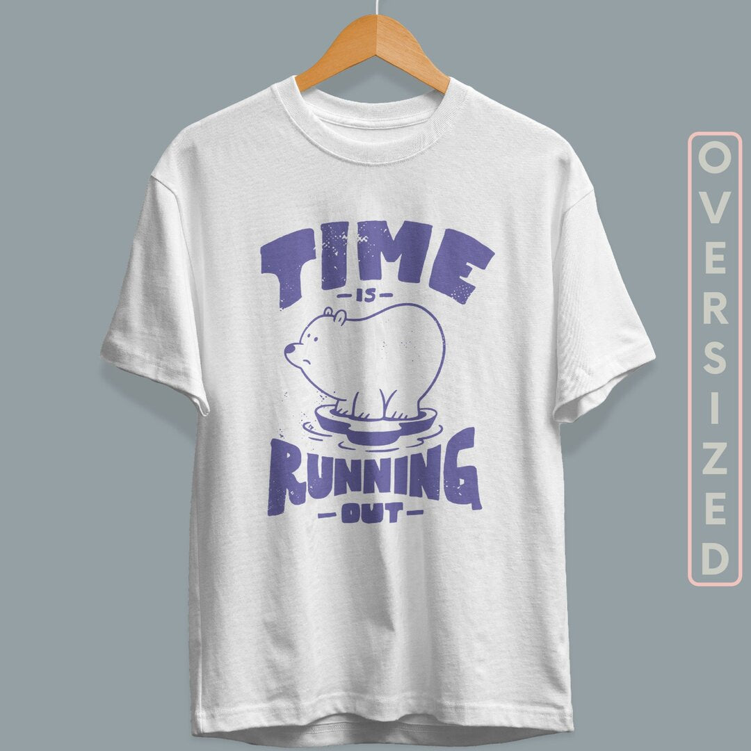 Time Running Out Unisex Oversized T-Shirt — back view