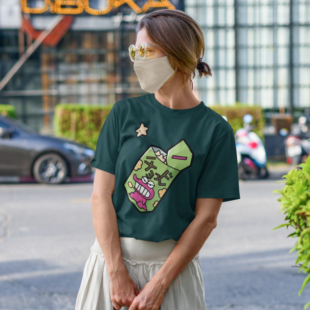 Tohato Chocobi Unisex Oversized T-Shirt — Petrol Blue