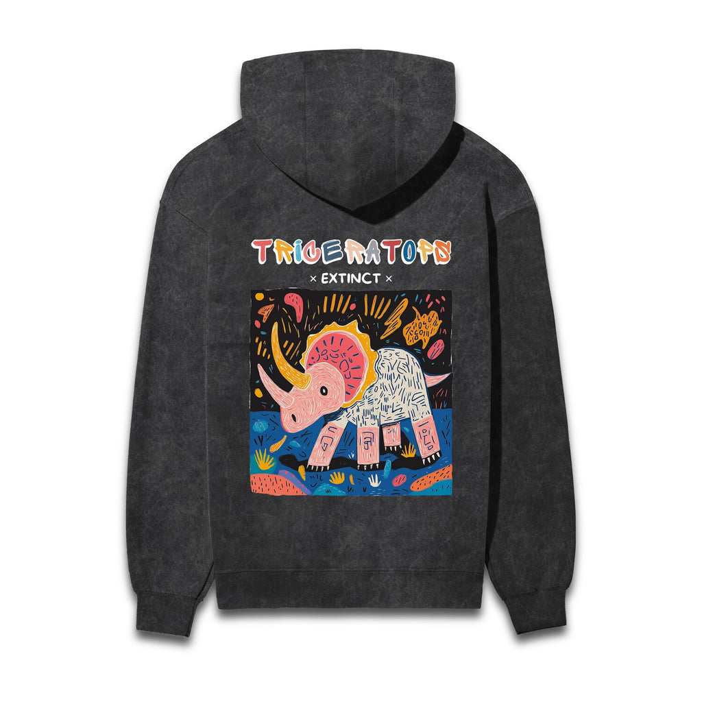 Triceratops Acid Wash Hooded Sweatshirts #AncientArchives
