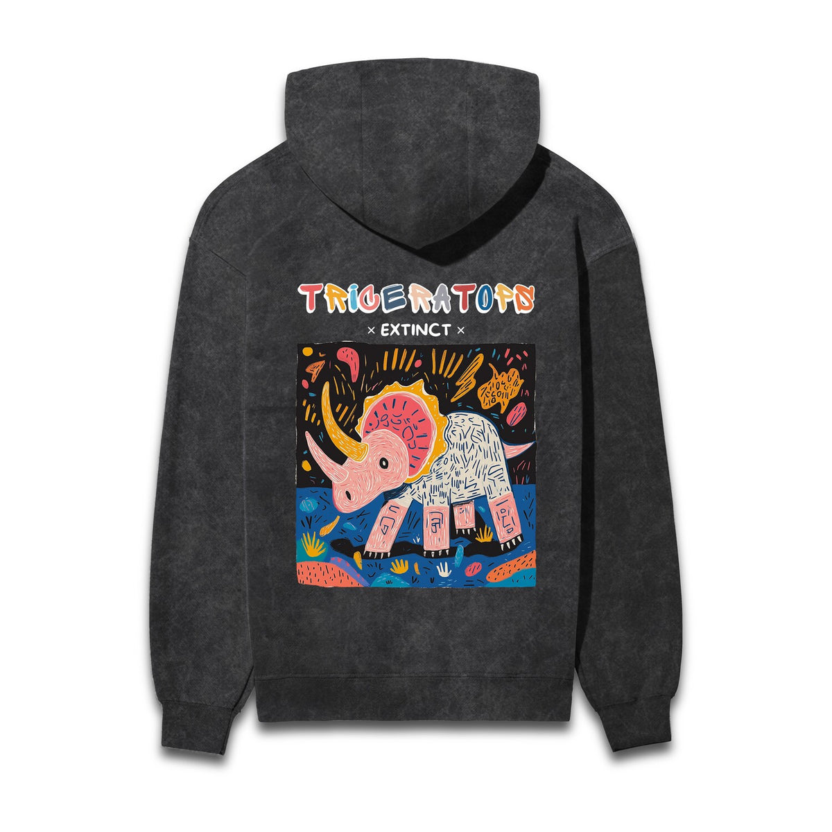 Triceratops Acid Wash Hooded Sweatshirts #AncientArchives