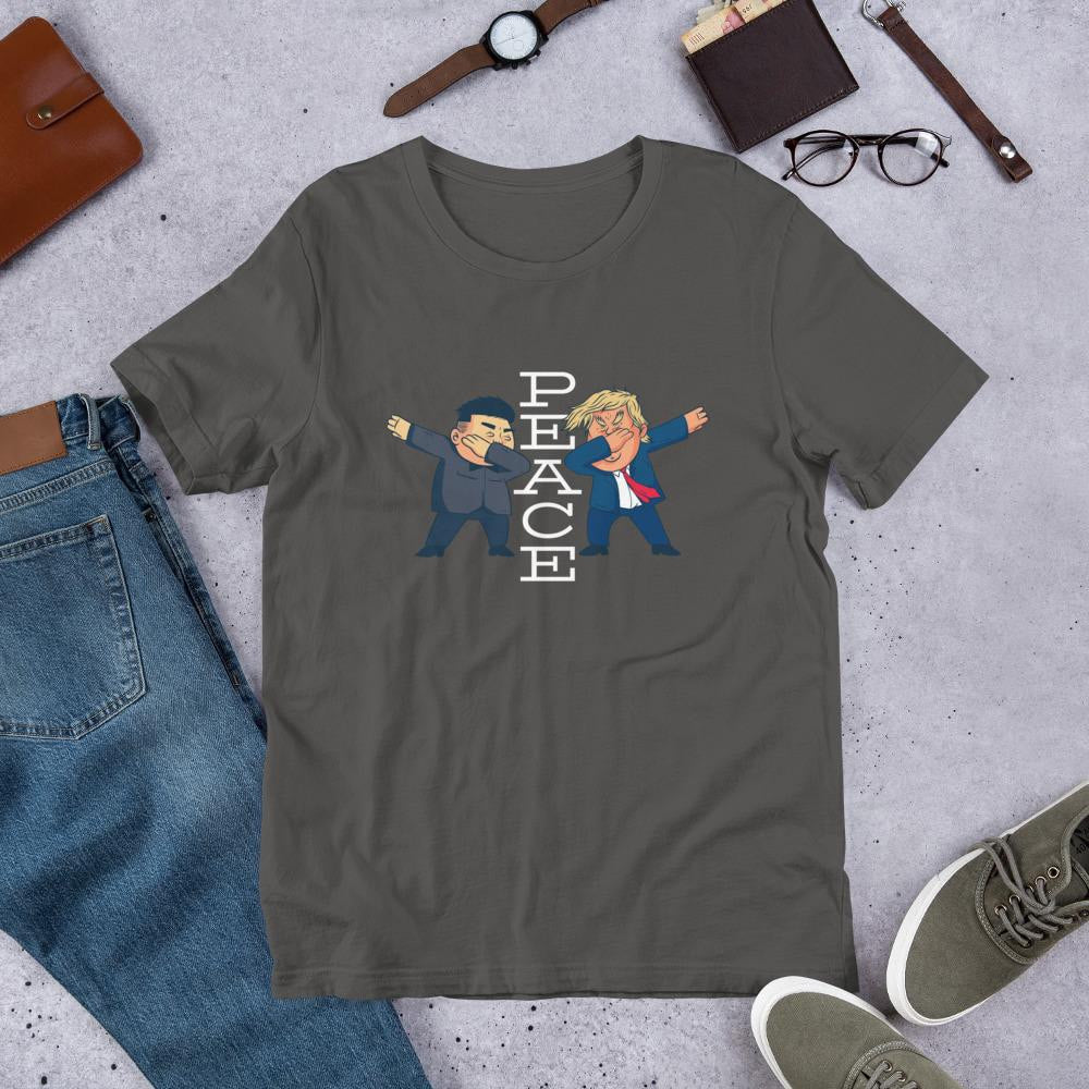 Peace Cartoon Half Sleeve T-Shirt — Charcoal
