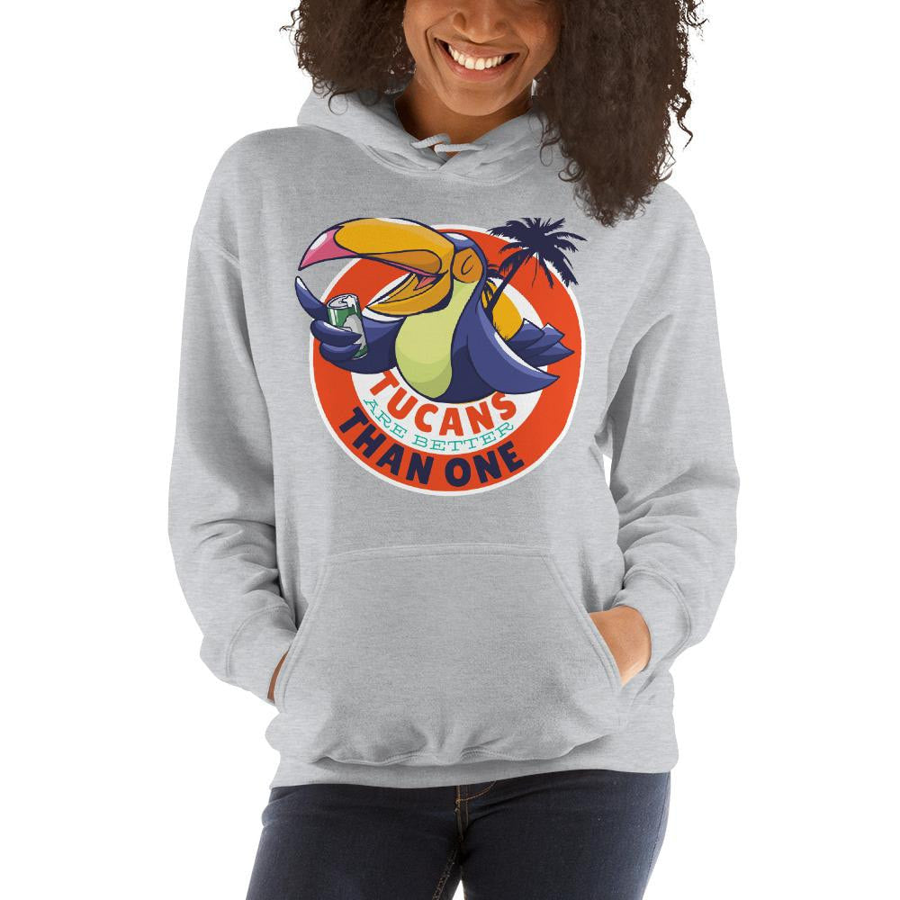 Tucan Drinking Beer Unisex Hooded Sweatshirt