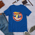 Tucan Drinking Beer Half Sleeve T-Shirt — Blue