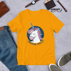 Unicorn Smiles Half Sleeve T-Shirt — Gold