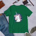 Unicorn Smiles Half Sleeve T-Shirt — Green