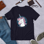 Unicorn Smiles Half Sleeve T-Shirt — Navy