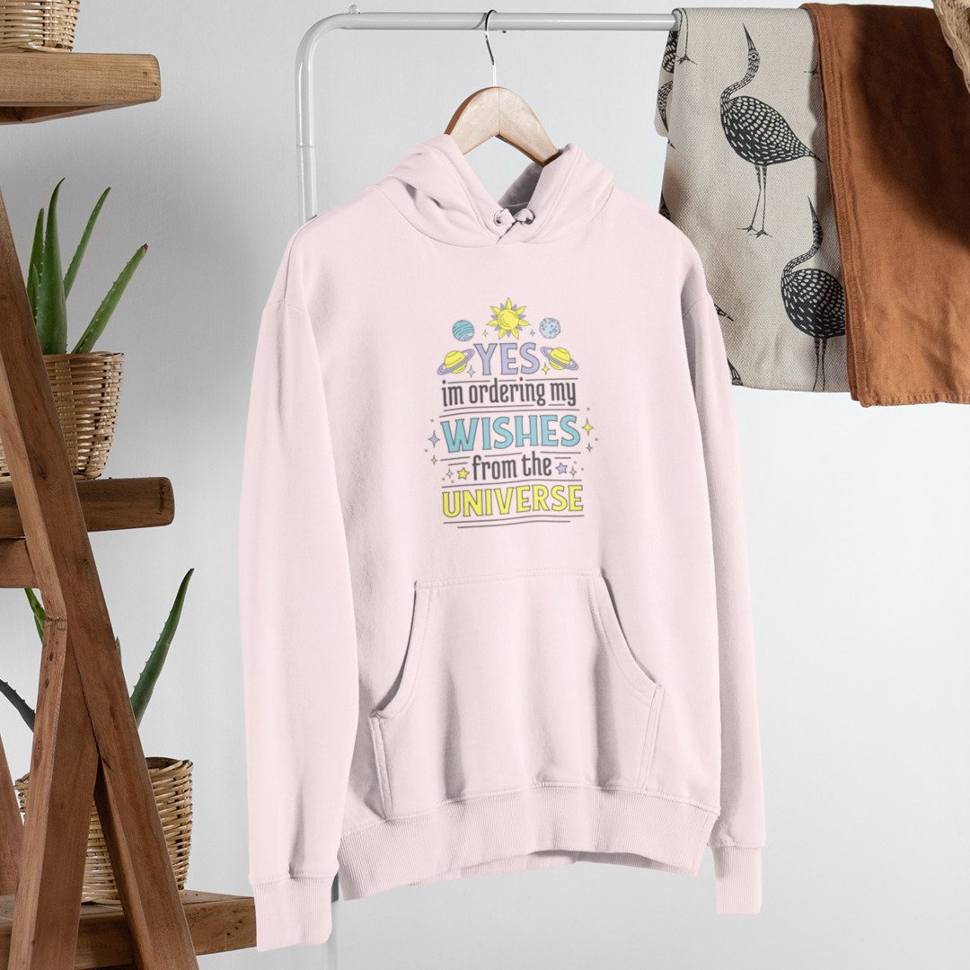 Universe Wishes science hoodie front graphic – Fourth Dimension Club