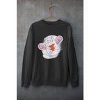 Valentine Cat Unisex Sweatshirt — Black