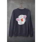 Valentine Cat Unisex Sweatshirt — Navy