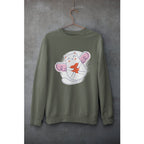 Valentine Cat Unisex Sweatshirt — Olive